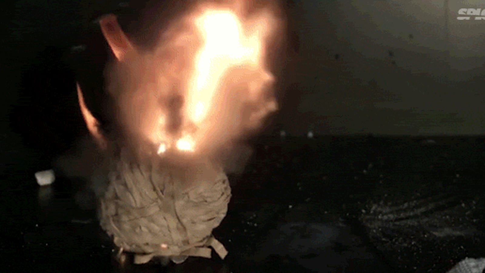 A firecracker exploding a rubber band ball in slow motion is the best