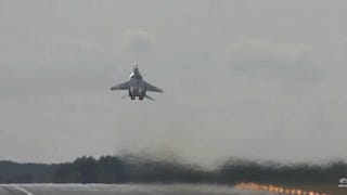 Watch a MiG-29 take off and immediately shoot up vertically into the sky