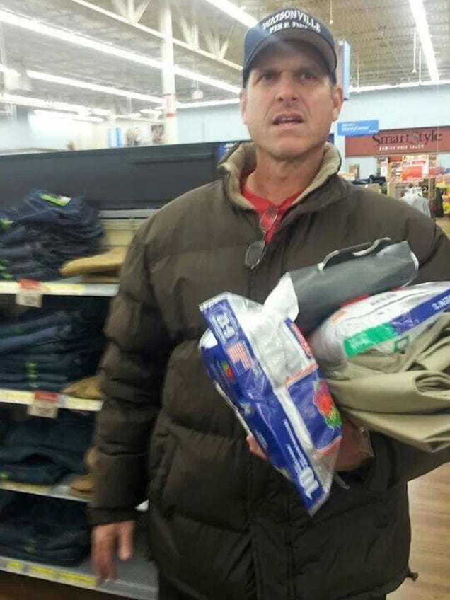 Image result for harbaugh at walmart