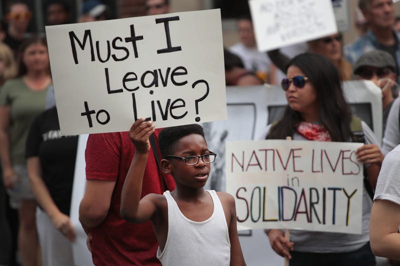 Demonstrators protest the acquittal of former St. Louis police officer Jason Stockley on September 17, 2017 in St. Louis, Missouri. This is the third day of protests in the city following the acquittal of Stockley, who had been charged with first-degree murder last year following the 2011 on-duty shooting of Anthony Lamar Smith.