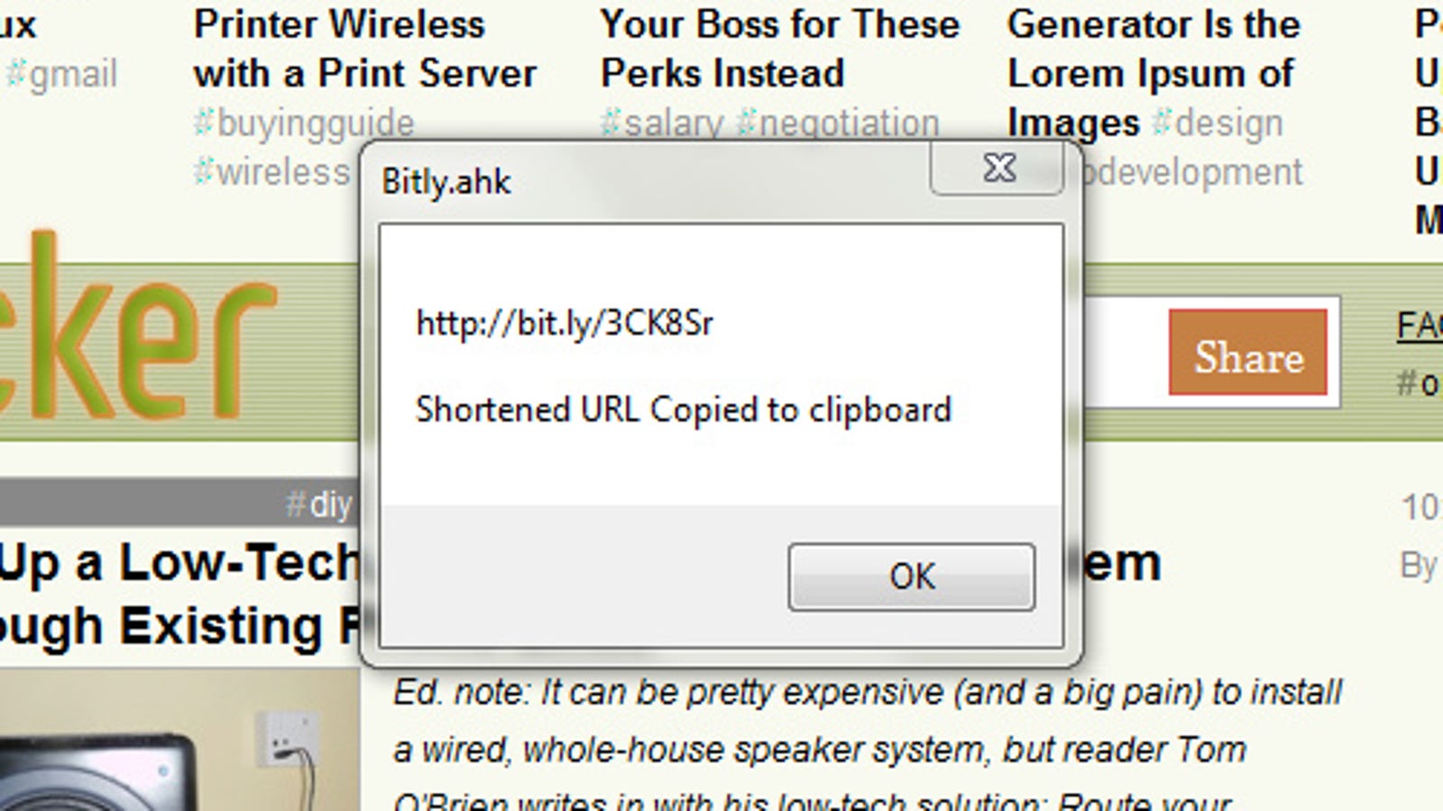Shorten URLs with a Quick Keyboard Shortcut in Windows