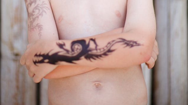 Idiots Tattoo Obscenity On Visiting 12-Year-Old Girl