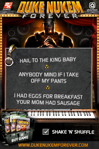 Illustration for article titled Duke Nukem Had Eggs For Breakfast, Your Mom Had Sausage
