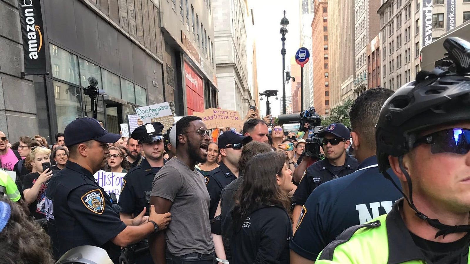 Dozens Arrested at #JewsAgainstICE Protest at Amazon Store in NYC