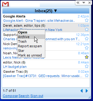 gmail desktop gadget