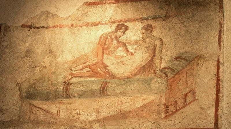Illustration for article titled Fresco Exhibit Pairs Naked Modern People with Naked Ancient People