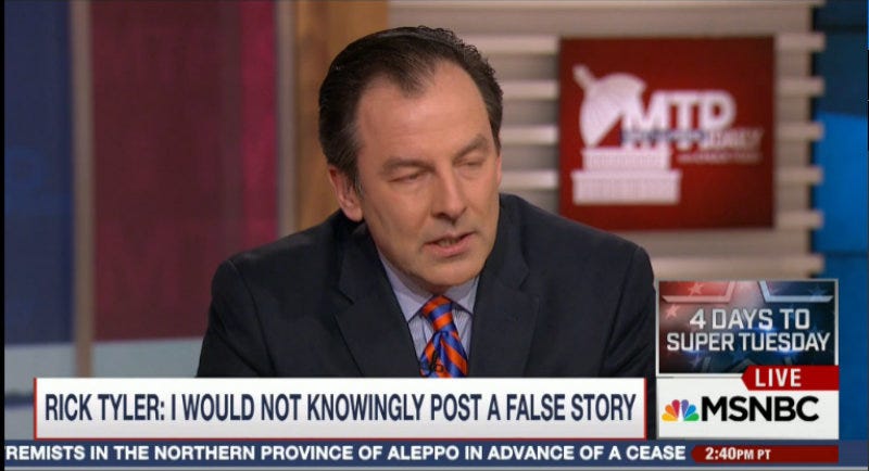 Illustration for article titled Ted Cruz's Fired Campaign Spokesman Rick Tyler Got a Job on MSNBC, Which Is Weird