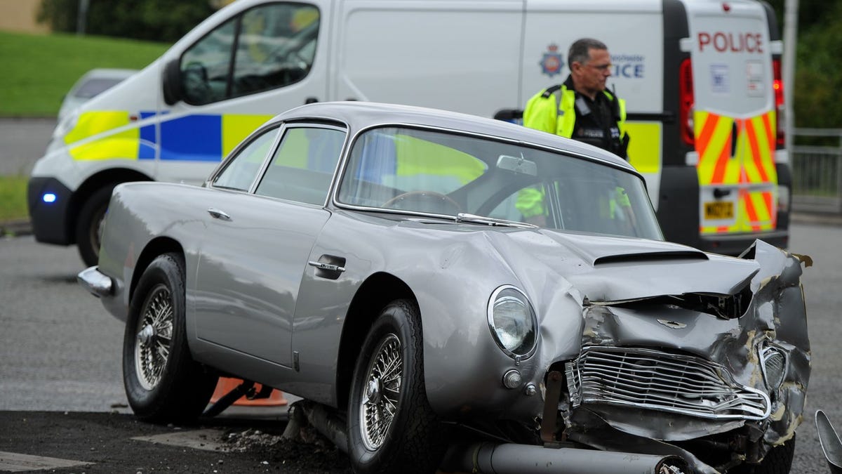 james bond style aston martin db5 totaled