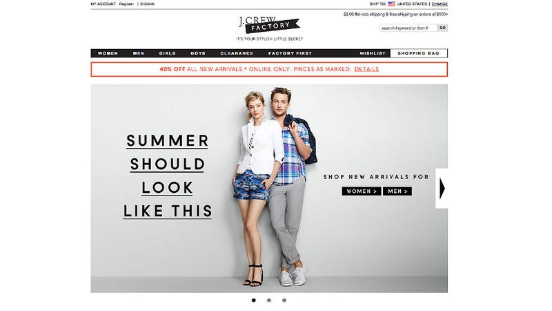 Illustration for article titled Your J.Crew Outlet Clothes Aren't 'Discounted,' They're Just Cheap
