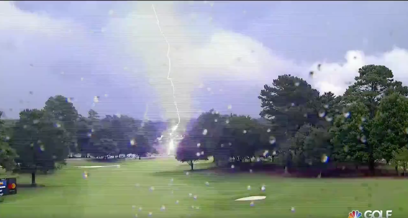 Illustration for the article entitled Lightning Strike at the PGA Tour Championship wounding six spectators