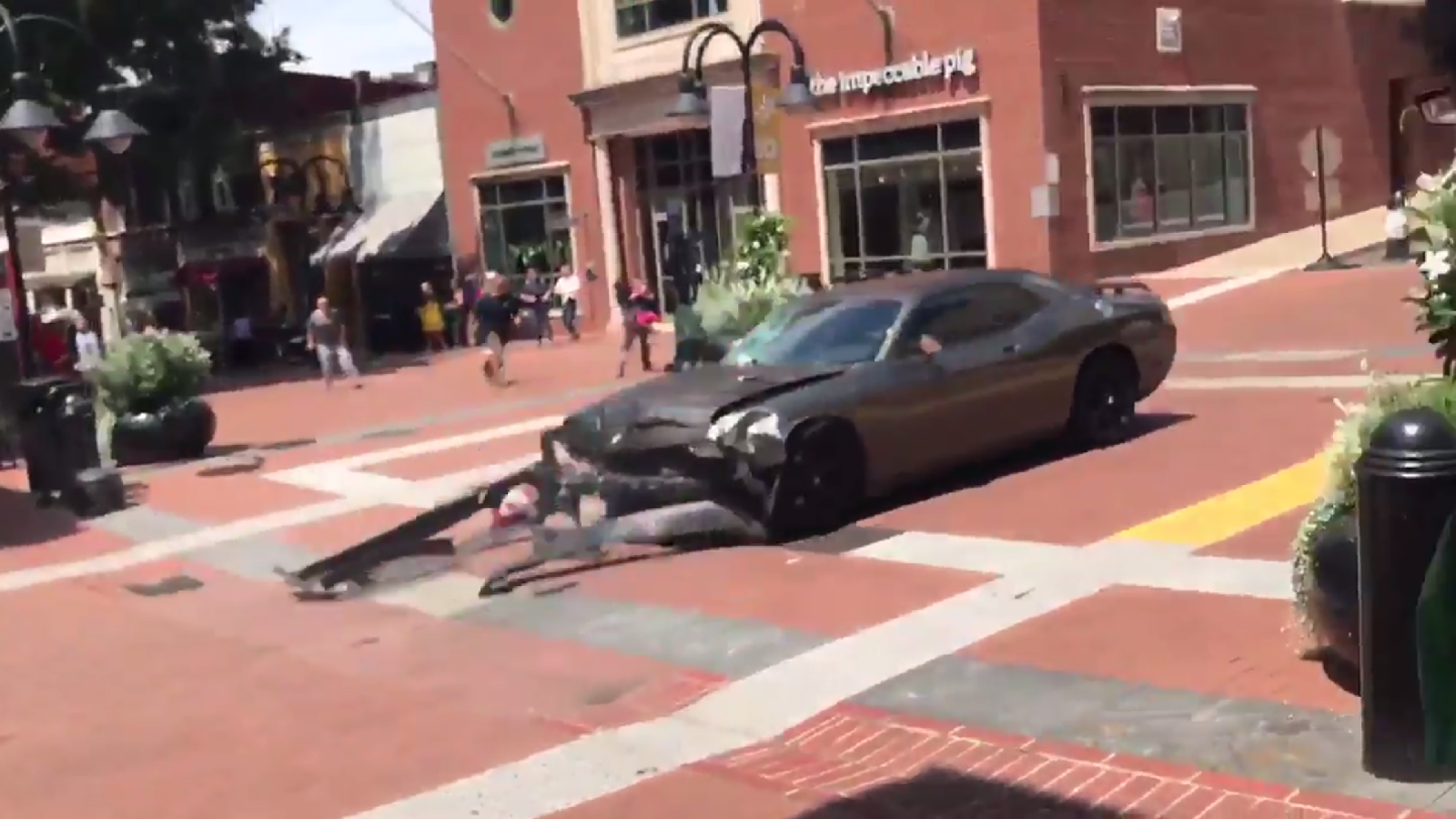 Horrifying Video Shows Dodge Challenger Plow Into Crowd Of Protesters