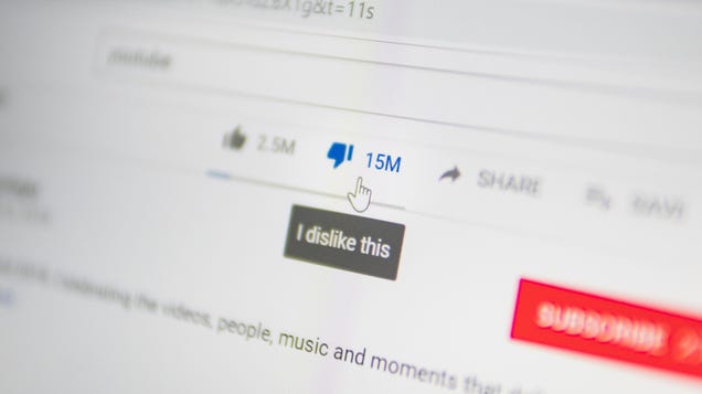 YouTube’s Algorithm Reportedly Doesn’t Care if You ‘Thumbs Down’ Videos