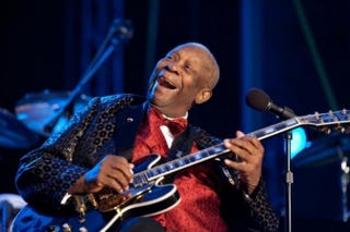 B.B. King performs "Merry Christmas Baby" at the National Christmas Tree Lighting ceremony on the Ellipse in Washington in 2010. The White House paid tribute to King on its whitehouse.gov home page.Pete Souza/White House