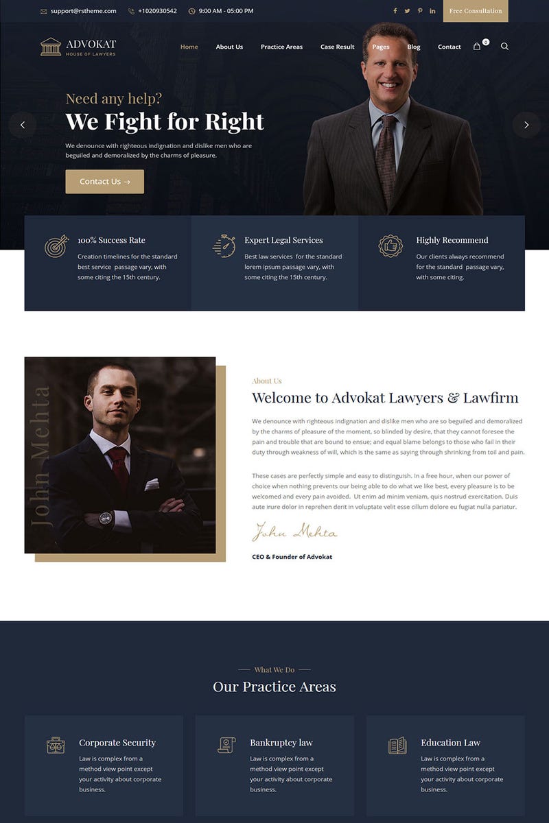 Illustration for article titled Advokat – Lawyer & Lawfirm WordPress Theme