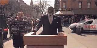 Screenshot from "Rent is Too Damn High" video