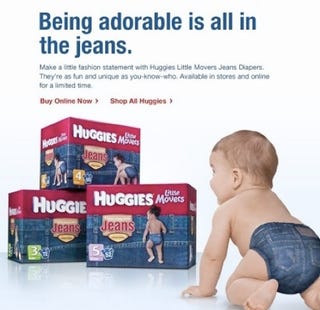 Illustration for article titled Diaper Jeans: For Babies Who Poop In Style