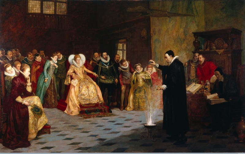 Illustration for article titled There's Something Sinister Hidden in This Painting of 'The Queen's Conjurer'