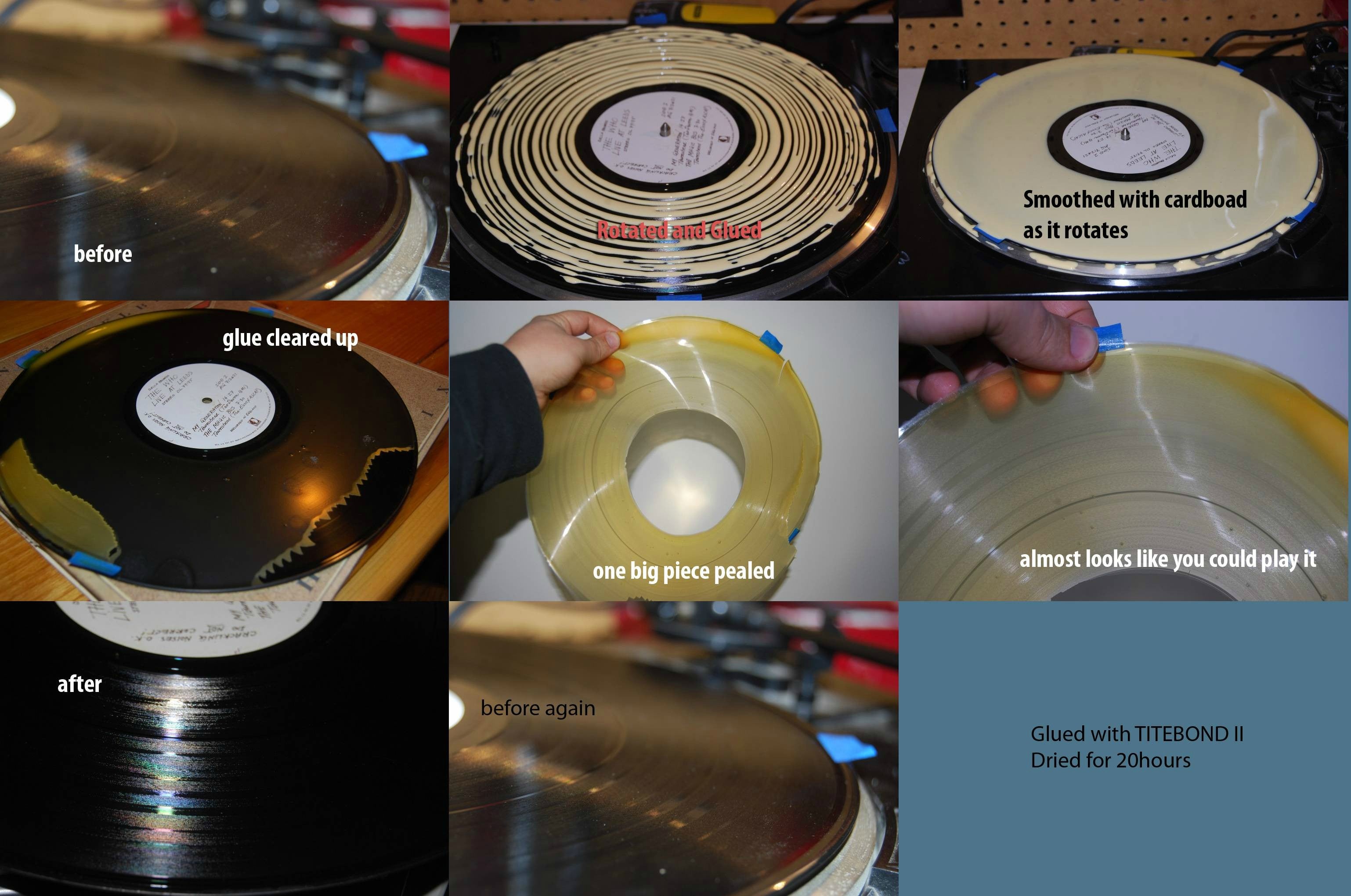 Clean Your Records With Glue