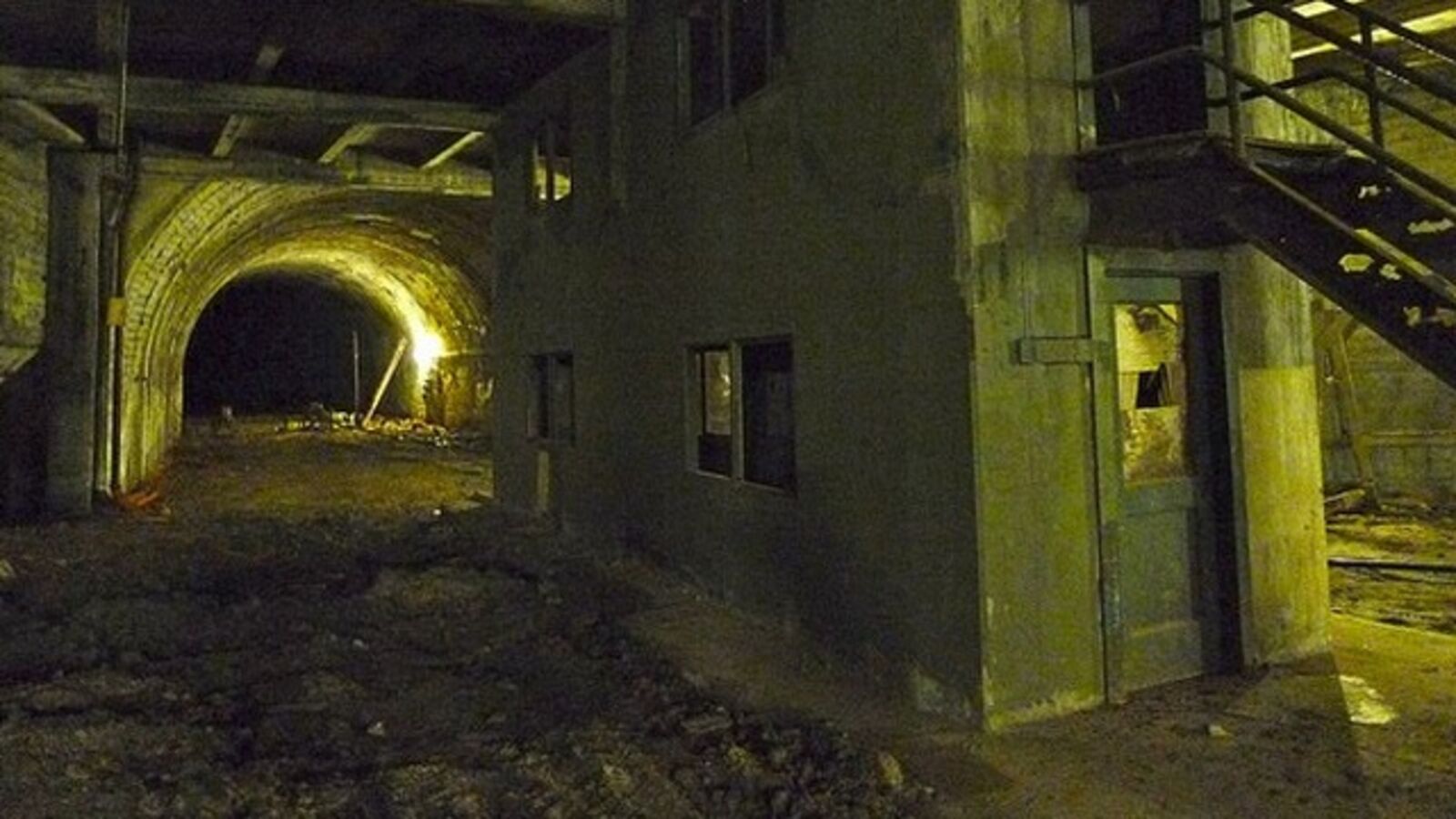 Shadowy scenes from the abandoned Los Angeles subway system