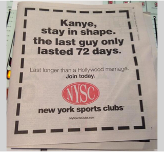 Illustration for article titled Gym Ad Already Predicting Kimye Divorce