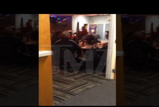The scene from inside a charity dinner in Glendale, Calif., where video shows a parody song mocking Michael Brown being sung TMZ screenshot