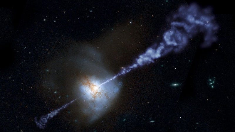 Illustration for article titled Here's How Black Holes Turn on the Lights In the Universe Around Them