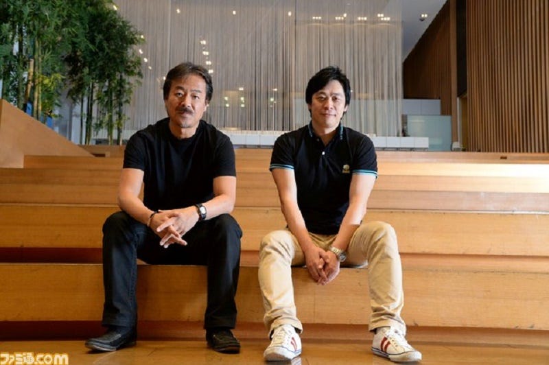 Left: Hironobu Sakaguchi. Right: Hajime Tabata. Photo via Famitsu Magazine