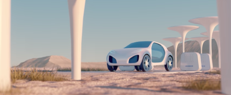 Illustration for article titled Michelin Previews Future 3D-Printed Tire Concept For A Lonely Dystopian Future