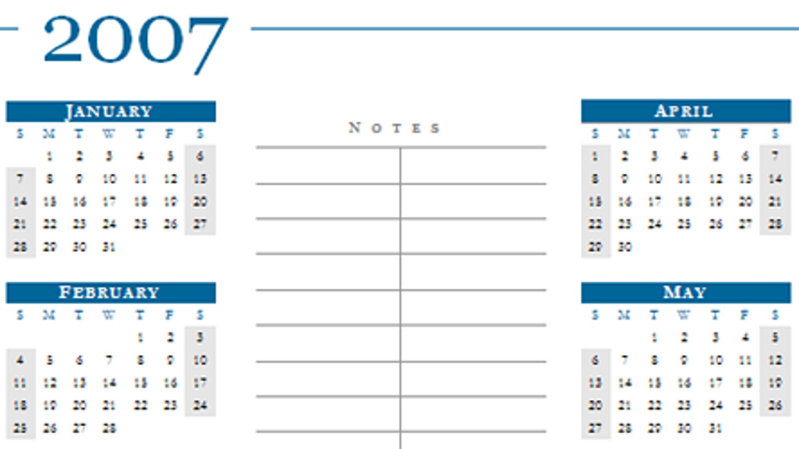 microsoft word 2007 calendar template