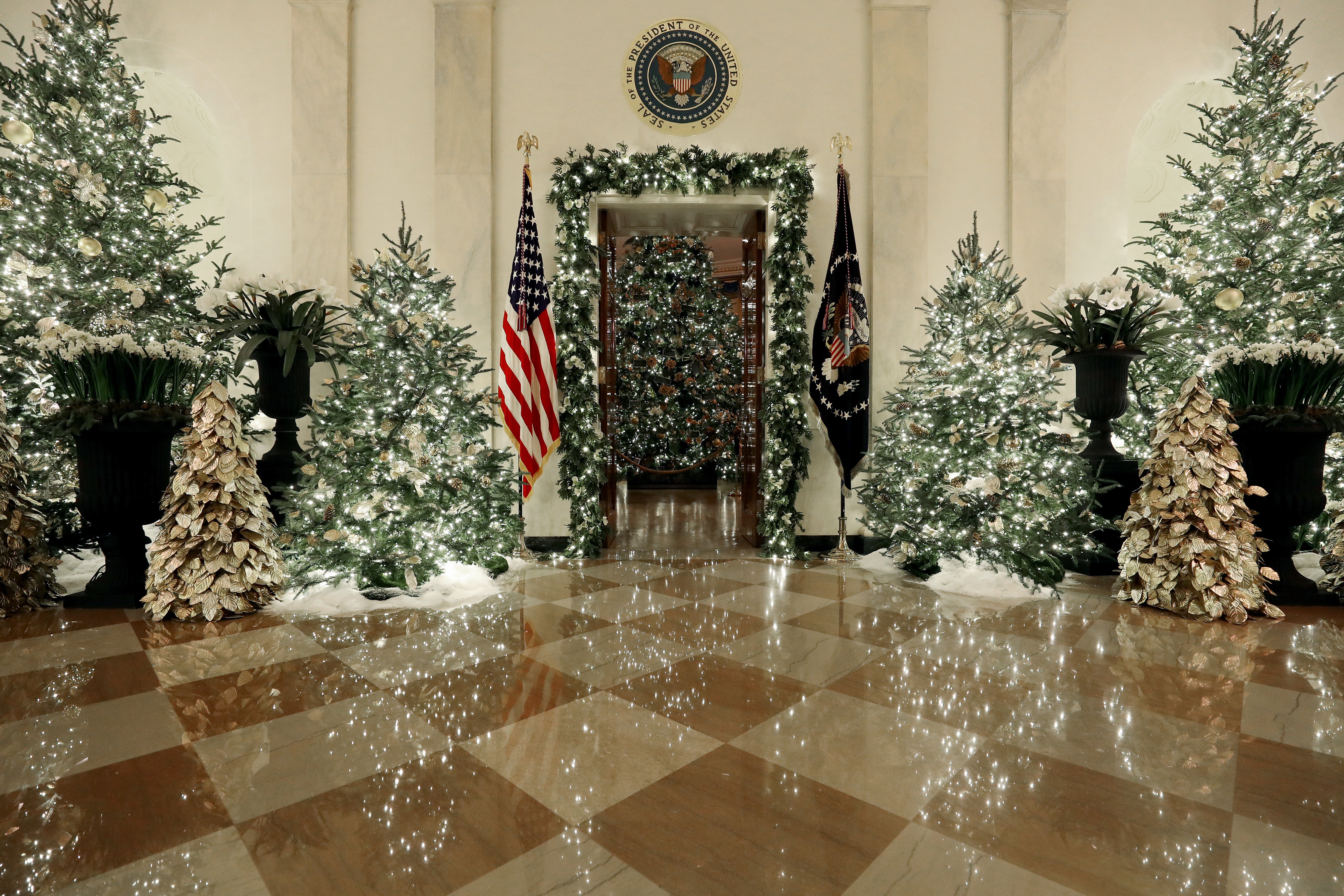 Melania Trump Unveils Tacky White House Christmas Decorations