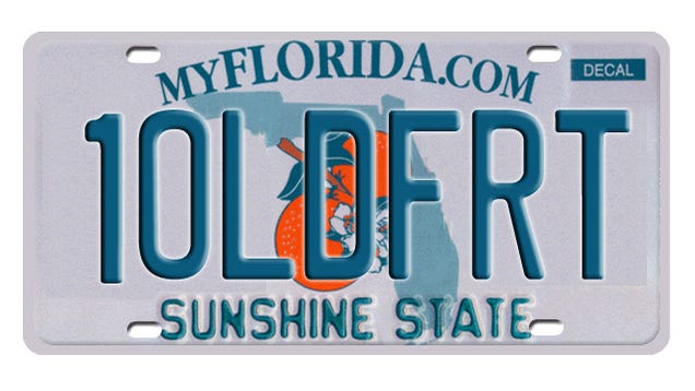 1,800 license plates banned by Florida's DMV