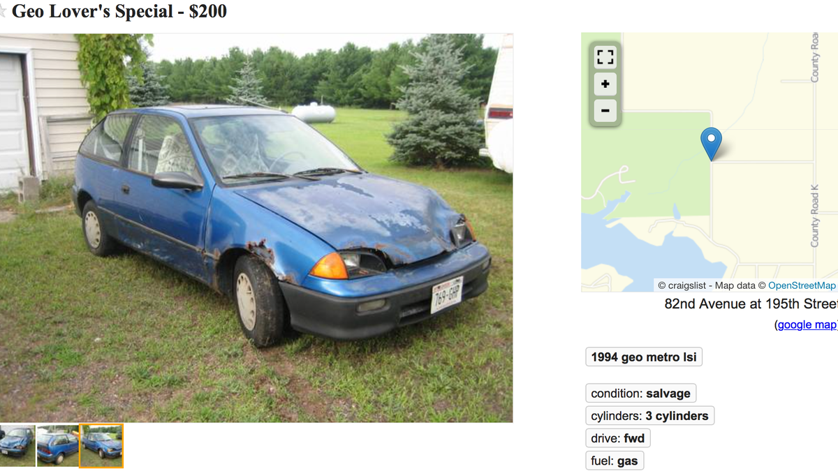 the ten crappiest cars on craigslist right now