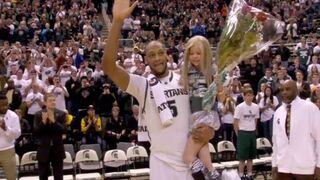 Adreian Payne carries Lacey Holsworth.Youtube