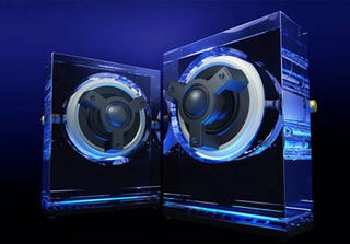 Illustration for article titled Kenwood's Glass Speakers Are Perfect for an Audiophile's Seppuku