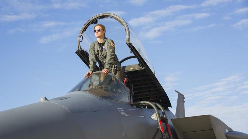 Brie Larson as Carol Danvers.