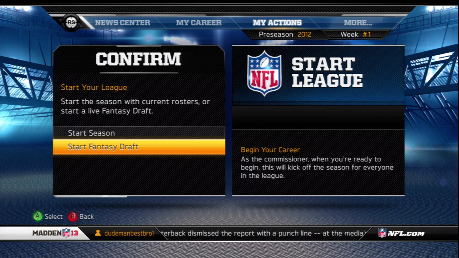 Fantasy Drafts Are Again a Reality in Madden