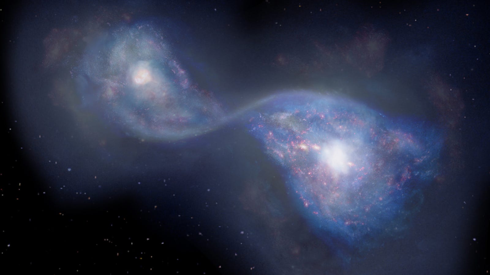 Astronomers Peer Back 13 Billion Years and See Two Galaxies Colliding