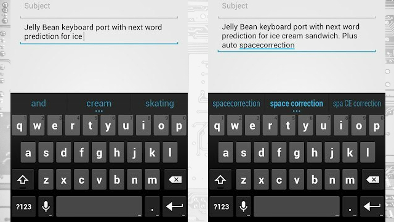 android keyboard predictive text