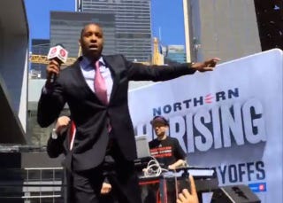 Illustration for article titled Raptors GM Masai Ujiri To Toronto Crowd: "FUCK BROOKLYN!"