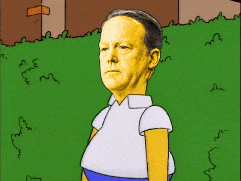 Correction: Sean Spicer Wasn't Hiding In the Bushes, He ...