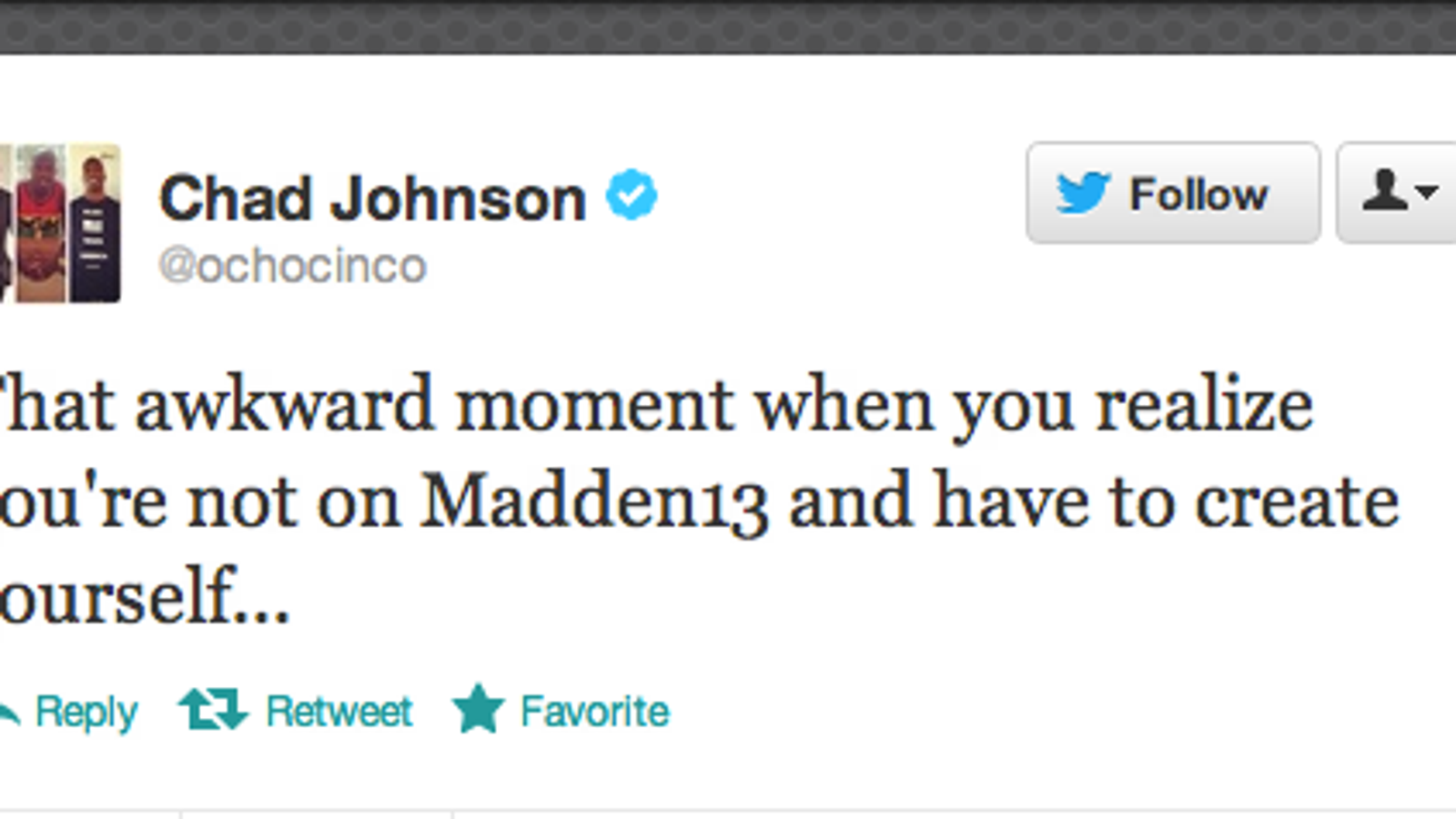 Oh Man, Chad Johnson, This Tweet Is Heartbreaking [UPDATE]