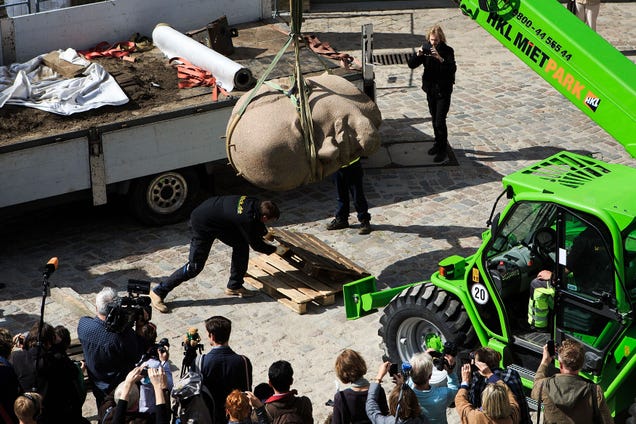 The Four-Ton Head of a Lenin Statue Was Dug Up In Berlin Today