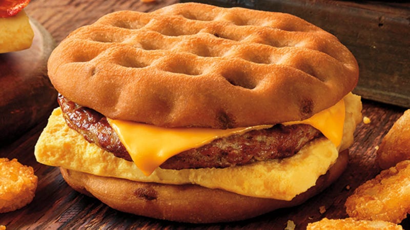 Illustration for article titled Burger King puts out waffle breakfast sandwiches and all people can talk about are sponges