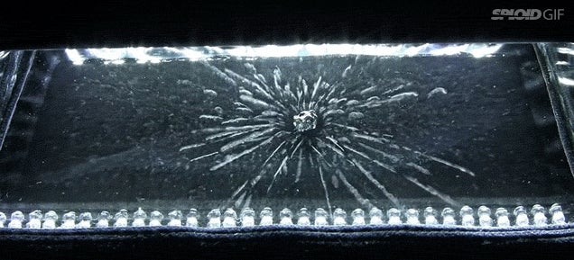 Watching uranium emit radiation inside a cloud chamber is mesmerizing