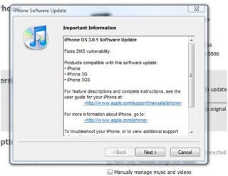Illustration for article titled iPhone Firmware 3.0.1 Is Out, Fixes SMS Vulnerability