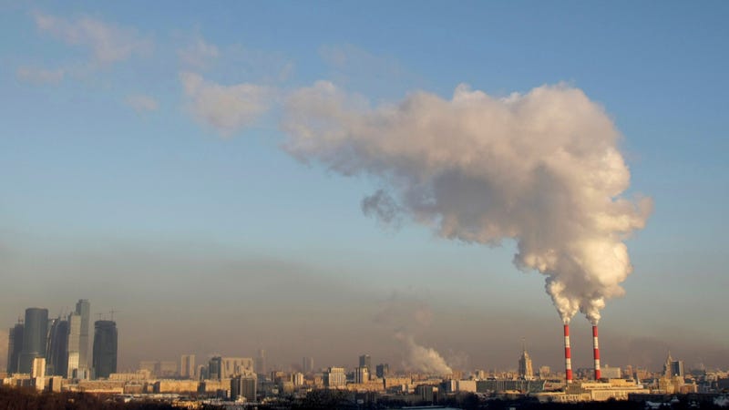 Smoke from a power plant in Moscow, 2009.