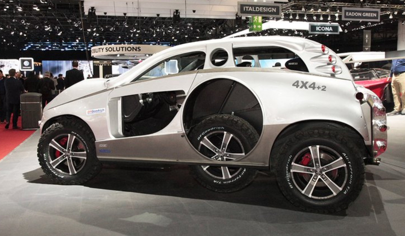 Illustration for article titled The Sbarro 4x4+2 Is What Happens When You Do Some Seriously Weird Shit To A Porsche Cayenne