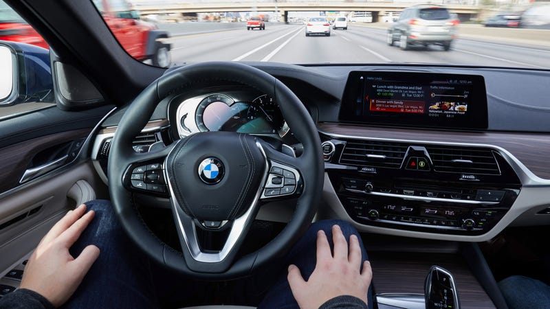 Illustration for article titled BMW: Go Ahead, Take Your Hands Off The Wheel Of Our 5 Series Prototype, It's Fine