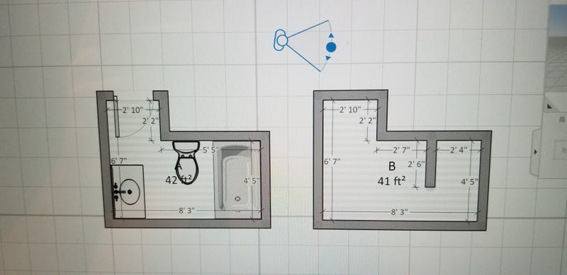 Left is current layout. Measurements are all close enough for government work