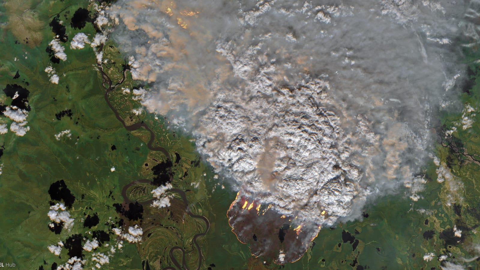 Satellite Images Show Vast Swaths of the Arctic On Fire